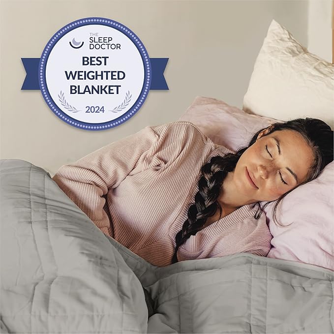 Baloo Weighted Blanket for Adults 15 lb (Silver Sage, 60"x80") | Cool & 100% Cotton | Machine Washable & Dryer Safe | Glass Microbead Fill