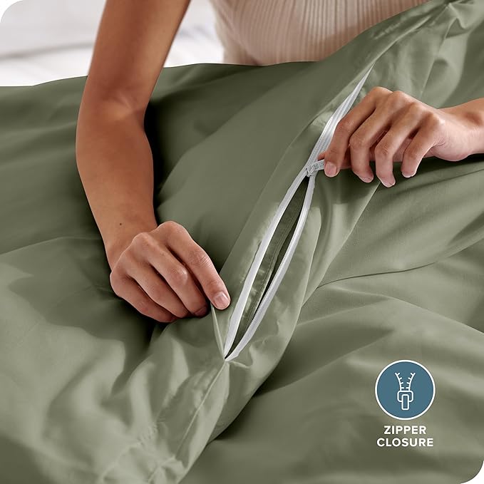 Bare Home Bedding Duvet Cover Full Size - Premium 1800 Super Soft Collection - Lightweight, Cooling - Soft Breathable Bedding Duvet Cover (Full, Sage)