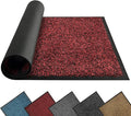 Mibao Front Door Mat, Dirt Trapper Welcome Mat for Outdoor Indoor, Non-Slip Waterproof Doormat, Durable Machine Washable Low Profile Entry Rug for Back Door Outside Patio Porch, 48" x 36", Red