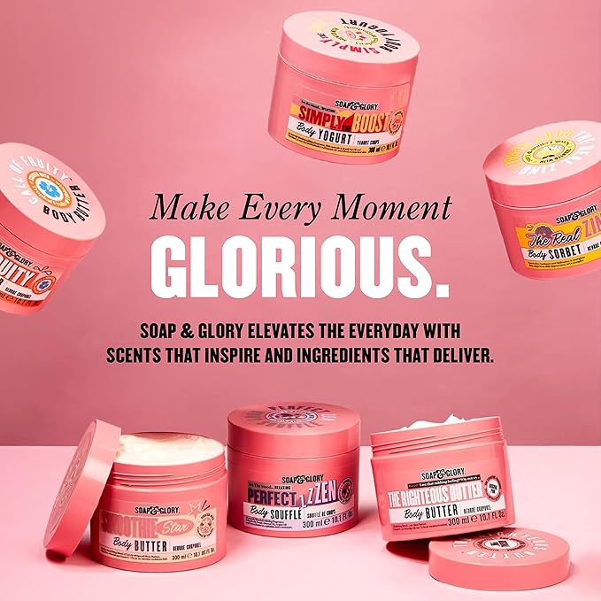 Soap & Glory Original Pink The Righteous Butter Moisturizing Body Lotion Pump - Shea Butter, Vitamin E & Aloe Vera Vegan Body Moisturizer - Rose & Bergamot Scented Lotion (500ml) (Pack of 2)