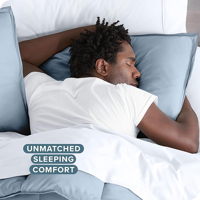 Bare Home Bedding Duvet Cover King Size - Premium 1800 Super Soft Collection - Lightweight, Cooling - Soft Breathable Bedding Duvet Cover (King, Dusty Blue)