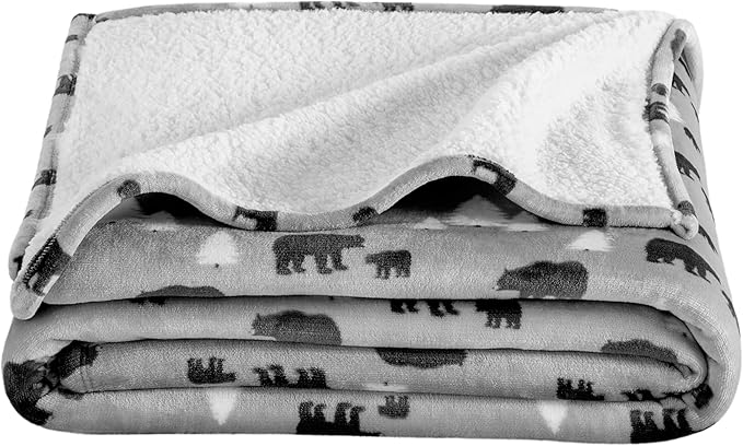 Bare Home Sherpa Fleece Blanket - Twin/Twin Extra Long - Blanket for Bed, Sofa, and Couch - Warm & Lightweight - Fluffy & Soft - Reversible (Twin/Twin XL, Kodiak)