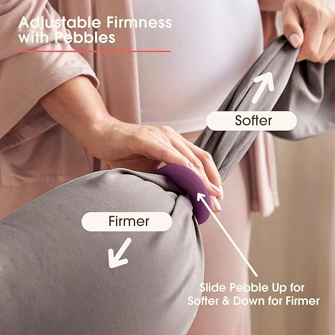 bbhugme Adjustable Pregnancy Pillow with an Extra Stone Cover - Full Body Support for Pregnant Women