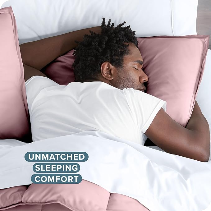 Bare Home Bedding Duvet Cover King Size - Premium 1800 Super Soft Collection - Lightweight, Cooling - Soft Breathable Bedding Duvet Cover (King, Dusty Pink)