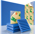 Sonicism Soundproof Wall Panels Self-Adhesive Pyramid 12 Pack,2" X 12" X 12" Acoustic Panels High Density Sound Proof Foam Panels for walls Fast Expand,Sound Absorption & Decoration(Blue)