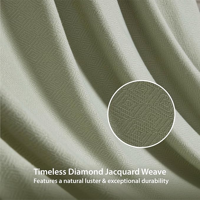 Queen Size Blanket, 70% Rayon (Derived from Bamboo) and 30% Cotton, Lightweight Jacquard Weave, Breathable and Soft Summer Blanket for Bed or Couch, 90” x 90”, Sage Green