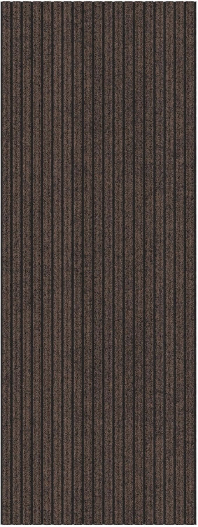 Ottomanson 2'7" x 16' Hallway Runner with Scraper Pile - Extra Durable Non-Slip Rug Mat for Indoor & Outdoor Use - Ideal for Kitchen, Entryway & Garage - High-Traffic Carpet, Brown