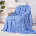 Sherpa Fleece Adult Weighted Blanket Great for Sleep, 20 lbs Dual Sided Soft Fuzzy Heavy Blankets for Couch Bed Sofa, Cozy Warm Fluffy Arched Jacquard Throw for Winter (Blue, 60" x 80", 20 Pounds)