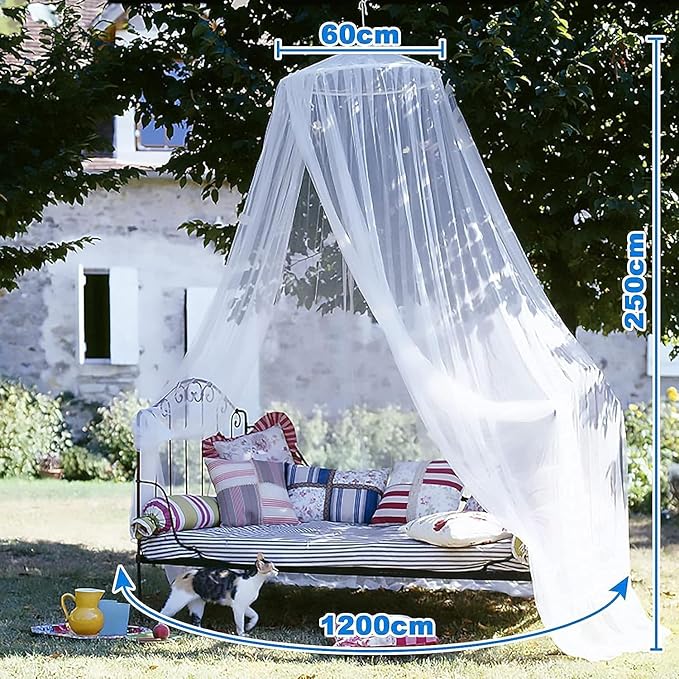 dix-rainbow Princess Decor Canopy for Kids Bed, Soft and Durable Bed Canopy for Girls Room Tent Canopy Dreamy Mosquito Net Bedding, Children Reading Nook Canopies Indoor (White net)