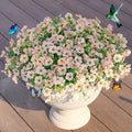 JAKY-Global Faux Flowers for Outdoor Planters 16 Bundles UV Resistant Artificial Eucalyptus Plants Outside Spring Summer Yard Decoration Realistic Silk Daisy Used Patio,Front Porch,Garden,Pots Decor
