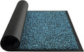 Mibao Front Door Mat, Dirt Trapper Welcome Mat for Outdoor Indoor, Non-Slip Waterproof Doormat, Durable Machine Washable Low Profile Entry Rug for Back Door Outside Patio Porch, 36" x 24", Blue