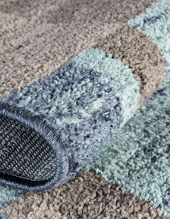 Unique Loom Autumn Collection Area Rug - Providence (2' 7" x 12' Runner, Blue Gray/ Light Brown)