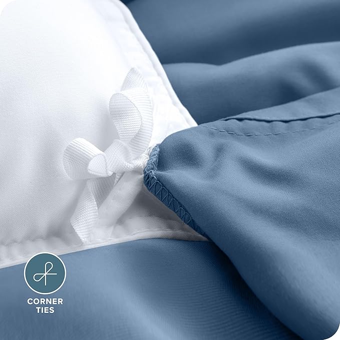 Bare Home Bedding Duvet Cover King Size - Premium 1800 Super Soft Collection - Lightweight, Cooling - Soft Breathable Bedding Duvet Cover (King, Coronet Blue)