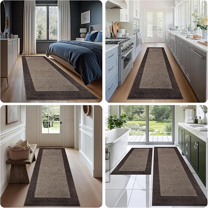 Machine Washable Kitchen Rug 32" x 48", Non Slip Indoor Door Rug, Absorbent Entrance Runner Rug for Bedroom, Hallway, Bathroom, Floor