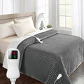 Heated Blanket Electric Blanket Full Size, Super Soft Cozy Upgraded Flannel Heating Blanket with 9 Heating Levels & 1-9 Hours Auto Off, Fast Heating & Overheat Protection, 72" x 84", Light Gray