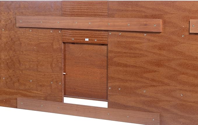 memomad Bali Slim Set: Storage Platform Bed with Drawers + Flat Panel Headboard (King Size, Caramel Brown Wood)