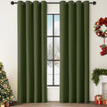 ChrisDowa 100% Blackout Olive Green Solid Curtains 84 Inches Long 2 Panels for Bedroom Living Room,Farmhouse Room Darkening Thermal Insulated Soundproof Grommet Top Window Treatment Drapes,52x84