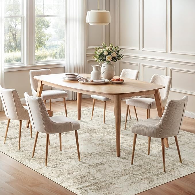 Abstract Rug 5x7 Machine Washable Area Indoor Beige Gray White Low Pile Non-Slip Foldable Thin Accent Rugs for Bedroom Living Room Dining Room Grey
