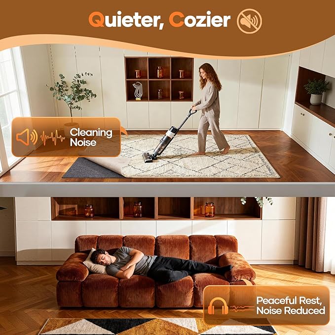 Veken Non Slip Cushioned Rug Pad Gripper 3 x 5 Ft, Felt and Silicone Backing, 1/8 inch Thick Carpet Liner for Hardwood Floors and Finishes, Under Area Rugs Anti Skid Mat, Keep Rugs Safe and in Place