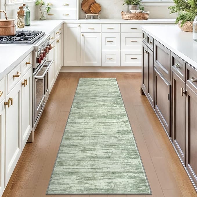 2x7 Modern Abstract Runner Rug for Hallways, Lime Green Super Soft Hallway Decor Kitchen Rugs with Non-Slip, Non-Shedding Washable Rug for Hallways Entryway Bedroom Indoor
