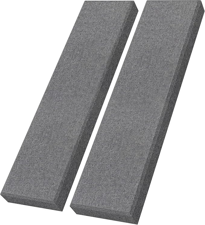 UMIACOUSTICS 2 PCS Fiberglass Acoustic Panels, 48x12x2 Inches Sound Absorbing Panels, Sound Proof Panels for Studios, Office, Home Theater. (Heather)