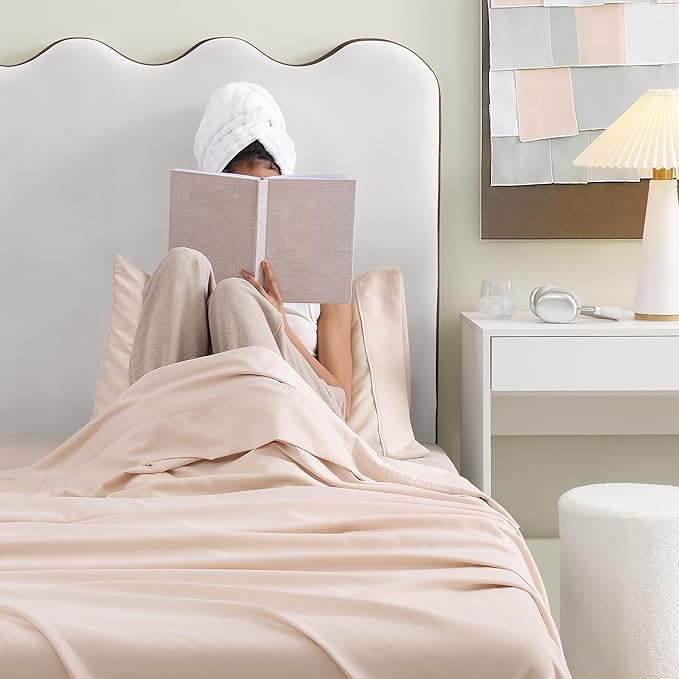 UGG Twin Sheet Set, 3-Piece Luxury Cooling Twin Sheets Set, Deep Pockets, Premium Bedding with 1 Pillow Sham, Machine Washable, Soft Lightweight, Pink (Hedi)
