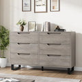 GarveeHome 6 Dresser for Bedroom, 47.2 in Wide Dresser, Freestanding Vertical Drawer Cabinet with Storage, Wooden Closet Storage Chest for Living Room, Hallway, Entryway, Ash Grey