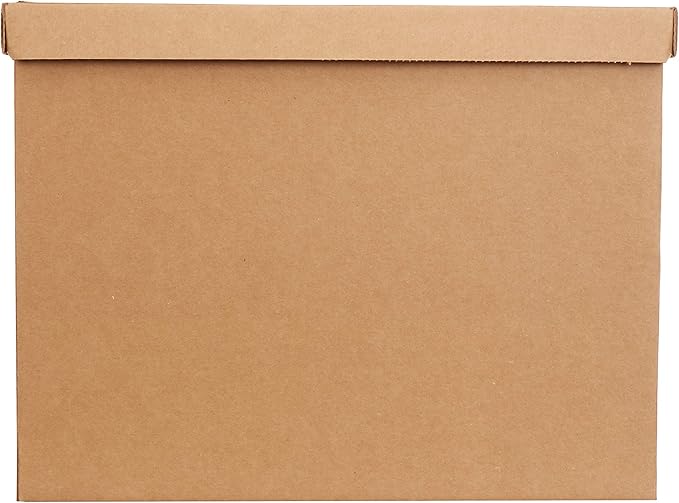 Amazon Basics Moving Boxes with Handles and Lids, 19 x 14.5 x 15.5 in, Brown, 10-Pack, Medium