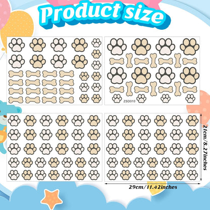 127 Glow in The Dark Dog Paw Stickers Luminous Removable Vinyl Wall Decals for Kids Nursery Bedroom(Blue Light)