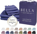 Bella Coterie 6 Piece Luxury Bamboo Viscose King Size Sheet Set | 100% Organically Grown | Cooling for Hot Sleepers | 18" Deep Pocket | Soft & Hypoallergenic | 4 Pillowcases [Twilight Blue]