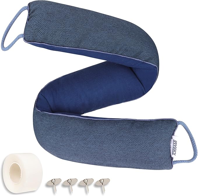 TORRAMI 32" Door Draft Stopper Under Bottom Insulation Noise Air Stopper 2.0LB,Draft Stopper Guard Seal for Doors and Windows - Dark Blue