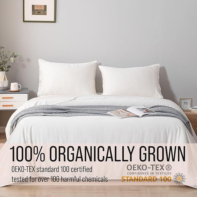 Bella Coterie Luxury Bamboo Viscose Full Size Sheet Set | 100% Organically Grown | Ultra Soft | Cooling for Hot Sleepers | 18" Deep Pocket [Ivory]