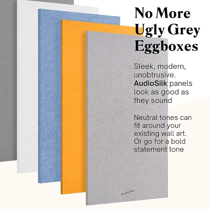 Acoustic Panels, 2 Pack, Large, 46" x 23", Pure White