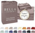 Bella Coterie Luxury Bamboo Viscose Split King Size Sheet Set | 2 Fitted Sheets for Sleep Number & Adjustable Beds | 100% Organically Grown | Cooling & Ultra Soft | 18” Deep Pocket [Mocha]