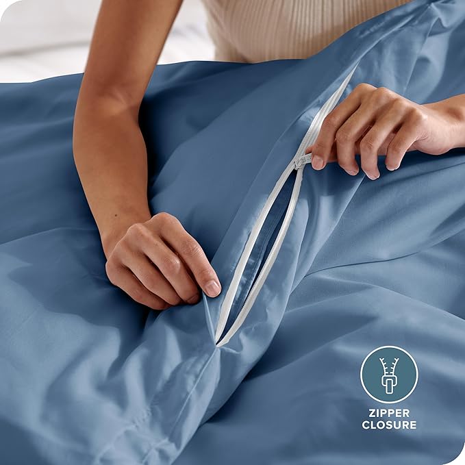 Bare Home Bedding Duvet Cover King Size - Premium 1800 Super Soft Collection - Lightweight, Cooling - Soft Breathable Bedding Duvet Cover (King, Coronet Blue)