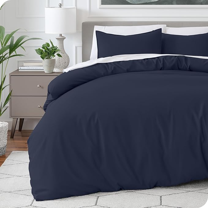 Bare Home Bedding Duvet Cover Extra Long Size - Premium 1800 Super Soft Collection - Lightweight, Cooling - Soft Breathable Bedding Duvet Cover (Twin/Twin XL, Midnight Blue)