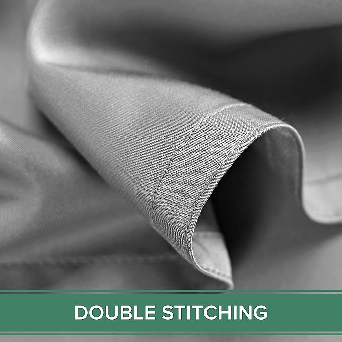 Pure Bamboo Split King Sheets, Genuine 100% Organic Viscose Derived from Bamboo Bed Sheet Set, Soft & Cooling, Double Stitching, 2 Fitted Sheets (Split King, Stone Grey)