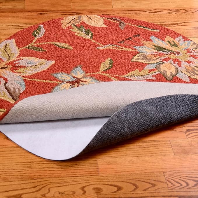 8' Round Non-Slip Rug Pad, Reversible Gripper, Non Skid Pads for Hardwood, Vinyl, Tile, Laminate Floors, Keep Area Rugs Secure, Natural Materials Safe for Indoor Flooring, ¼” Thick