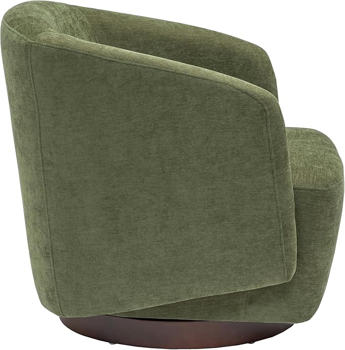 MINCETA Accent Chair,Modern Swivel Chairs for Living Room and Bedroom Reading with Wood Base,Set of 2,Fabric in Green