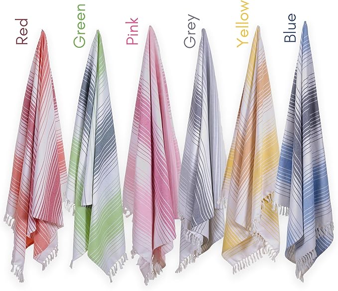 Native Fab 100% Cotton Peshtemal Turkish Bath and Beach Towels Set of 2, Large 40x71 Travel Sarong Gym Pool Spa Towels, Ultra Soft Quick Dry Absorbent Fouta Hammam Peshtemal Towels Pink