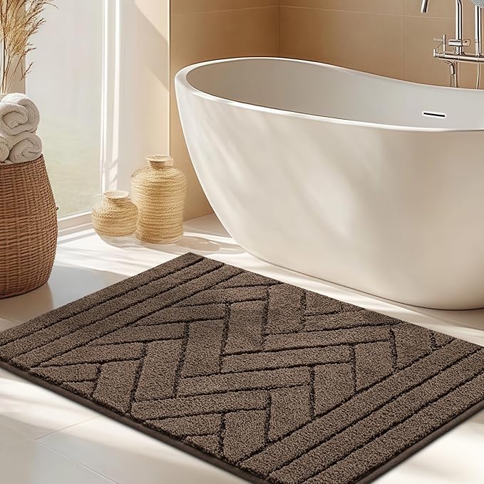 hicorfe Indoor Doormat,Front Back Door Mat Rubber Backing Non Slip Door Mats 20"x31.5" Absorbent Resist Dirt Entrance Doormat Inside Floor Mats for Entryway Washable Low-Profile(Camel)