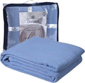 DOLLCENT 100% Cotton California King Size Blanket For Bed, Premium Combed Lightweight Blankets, Washed Breathable Cozy Bed Throw Blanket, Blue Cal King Cotton Blankets For All Season: Blue (102"x108")