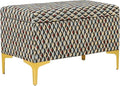 Joveco Rectangular Storage Ottoman Bench, Upholstered Coffee Table with Golden Metal Legs, Footrest Stool for Living Room Bedroom Entryway