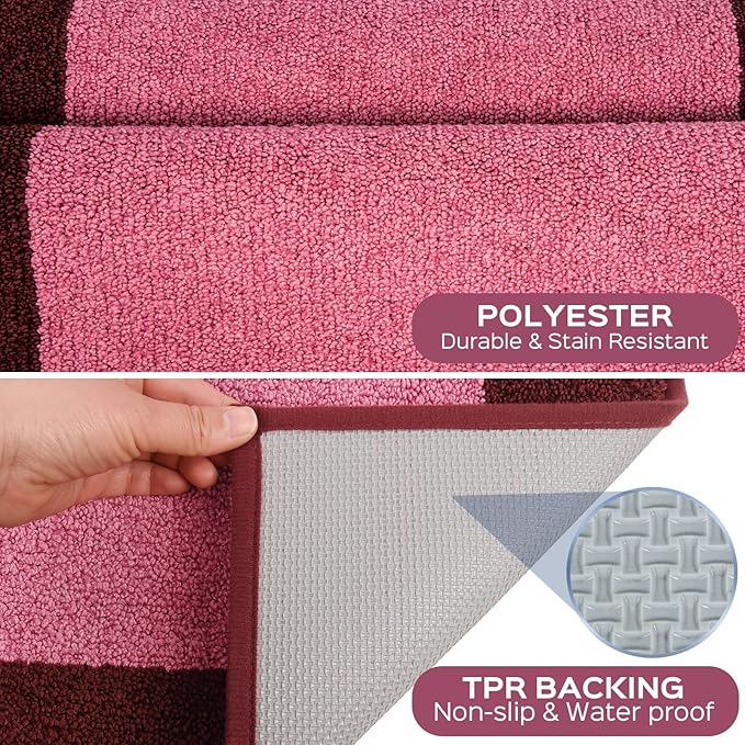 Machine Washable Throw Rug 24" x 36", Non Slip Kitchen Mat for Floor, Absorbent Entryway Rug for Kitchen, Bathroom, Door