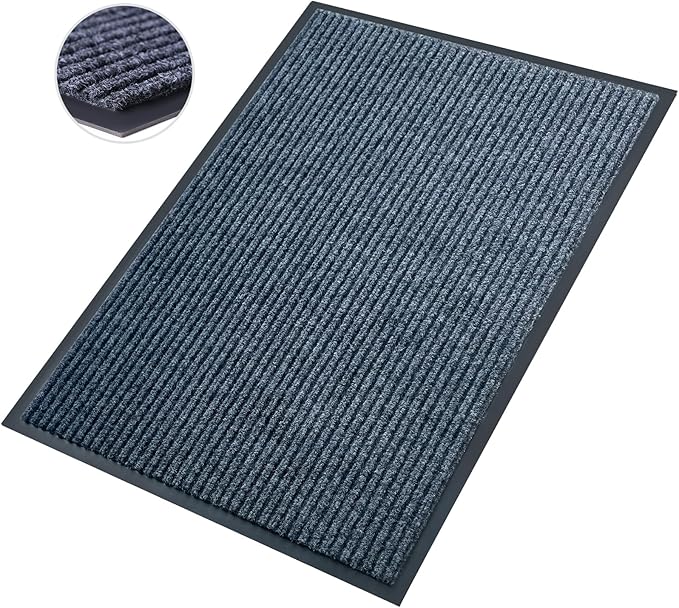 Front Door Mat,3'x5'Indoor Outdoor Door Mat,Heavy Duty Durable Welcome,Commercial Floor Mats Inside Outside Entrance, Waterproof All-Season, All-Weather Non Slip Backing Doormat for Entryway,Dark Gray