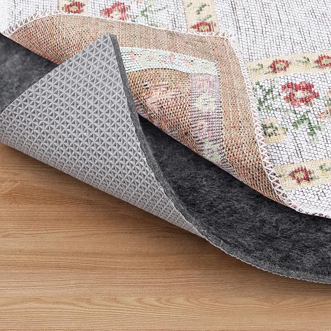 BALEINE Felt Non Slip Rug Pads, Extra Large 1/8" Thick Felt and Rubber Backing, Shock Absorbing Carpet Pad for All Carpets and Hardwood Floors (5x7 Ft)