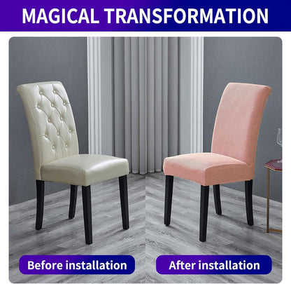 Howhic Stretch Chair Covers for Dining Room Set of 2, Removable Washable Dining Room Chair Covers, Dining Chair Slipcovers Seat Protector, Great for Home Decor and Banquet (Dusty Pink, 2 Pack)