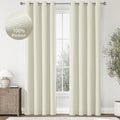 ChrisDowa 100% Blackout Iovry Solid Curtains 84 Inches Long 2 Panels for Bedroom Living Room,Farmhouse Room Darkening Thermal Insulated Soundproof Grommet Top Window Treatment Drapes,52x84