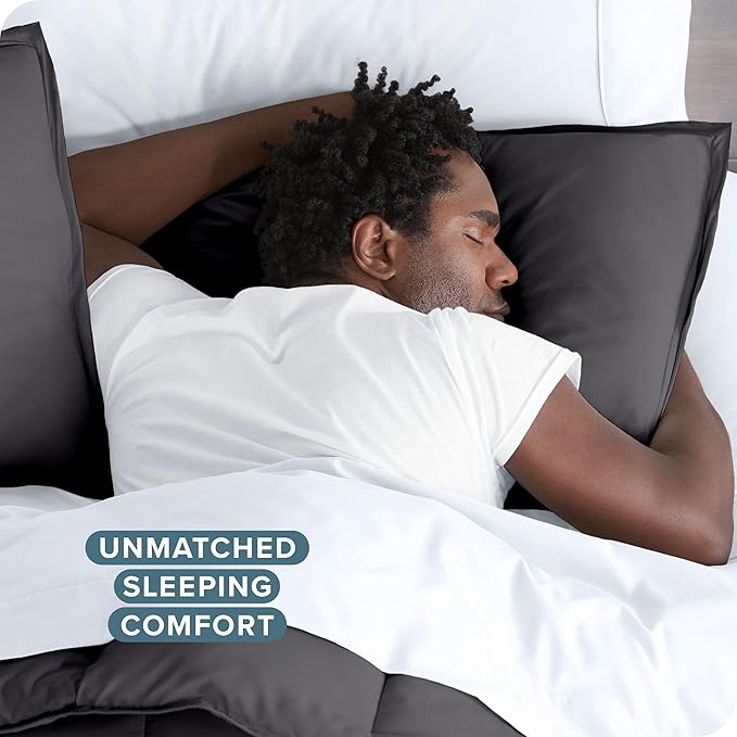 Bare Home Bedding Duvet Cover Oversized Queen - Premium 1800 Super Soft Collection - Lightweight, Cooling - Soft Breathable Bedding Duvet Cover (Oversized Queen, Forged Iron Grey)