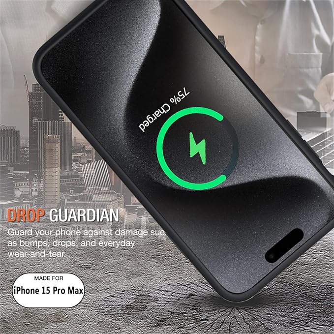 Battery Case for iPhone 15 Pro Max,12000mAh Rechargeable Portable Charging Case with Wireless Charging Compatible for iPhone 15 Pro Max (6.7 inch) with Carplay Extend Battery Pack Charger Case (Black)